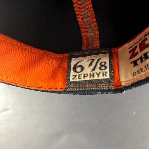 Zephyr Navy Blue & Orange S Logo Cap Size 6 7/8 - Picture 4 of 6